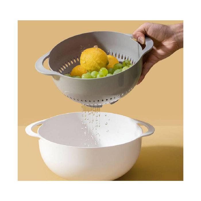 Multi-Purpose Strainer Colander Set Washing Basket Juicer Sifter with Drain Basin - Home Traders Sources